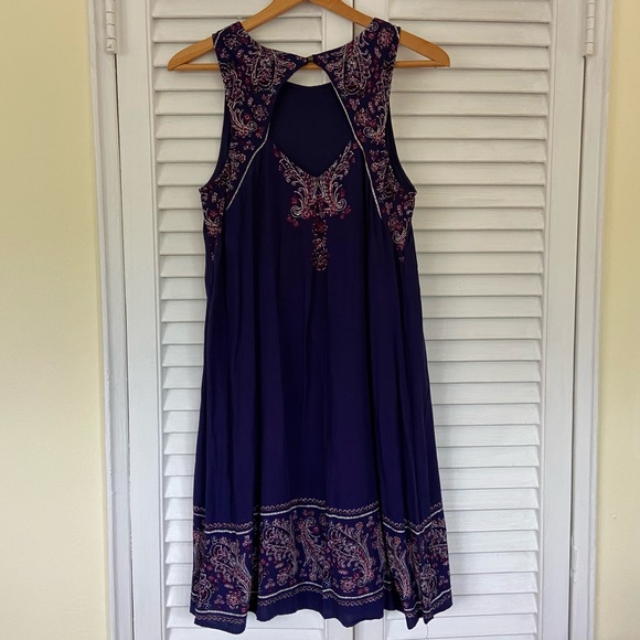 {Xhilaration} Navy Blue & Purple Dress - Medium - Picture 4 of 6